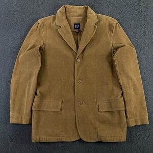 Vintage Gap Corduroy Coat Mens Large Blazer Sport Suit Jacket Casual Tan